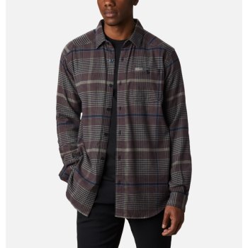 Columbia Cornell Woods Flannel Long Sleeve, Camisa Grises Verdes Para Hombre | 829763-ETA